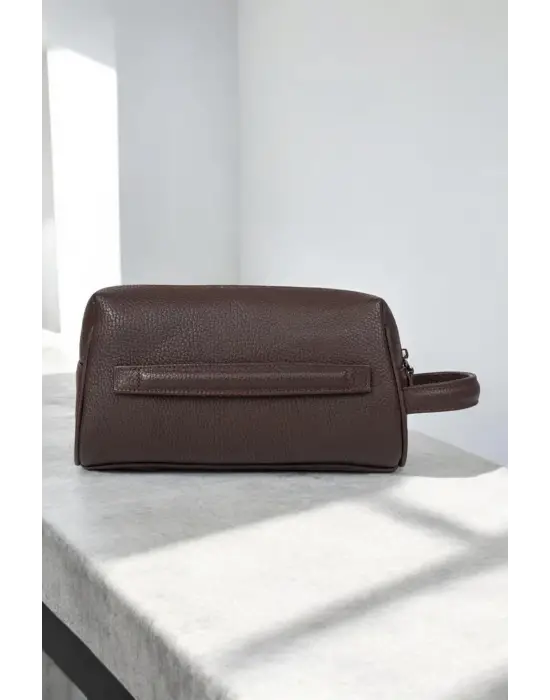 Hakiki Deri Unisex Kahverengi El Portföy Çantası