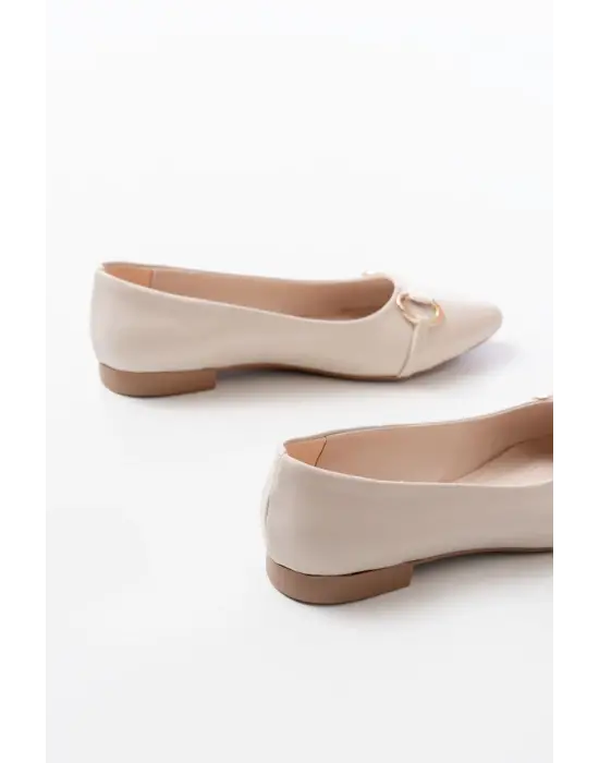 İNF-129 Ten Günlük Taş Aksesuarlı Babet