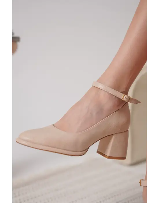 Josephine Kadın Mat Nude Topuklu Ayakkabı