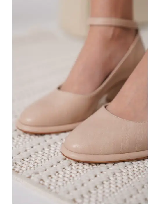 Josephine Kadın Mat Nude Topuklu Ayakkabı