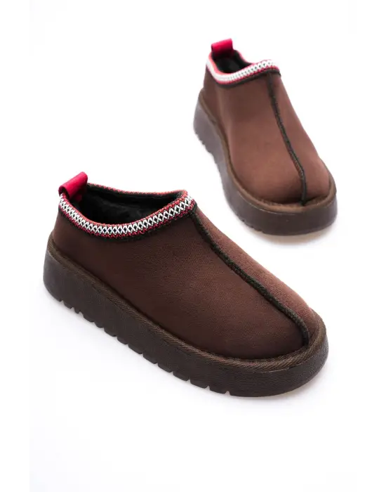 Kadın Acı Kahve Kışlık Kürklü Terlik TR14MK01E