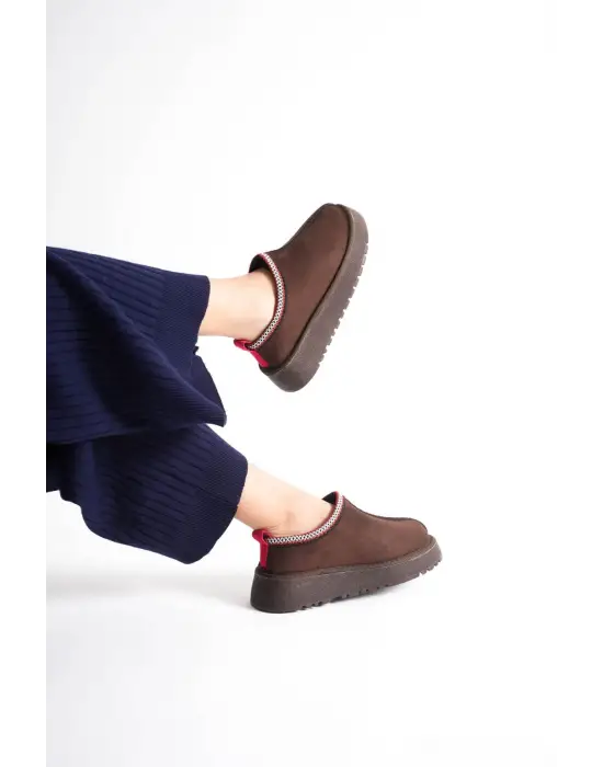 Kadın Acı Kahve Kışlık Kürklü Terlik TR14MK01E