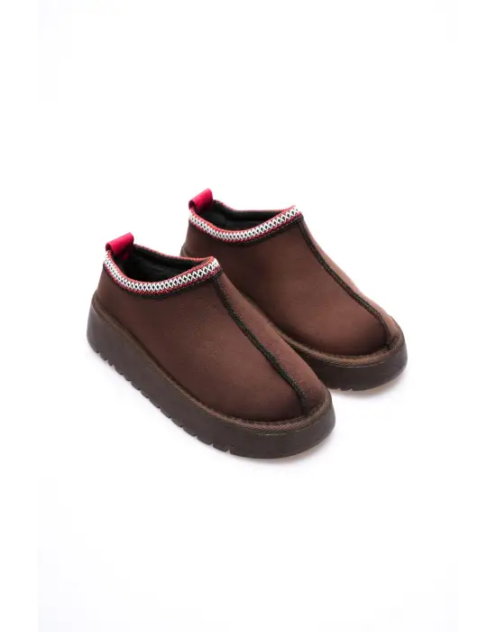 Kadın Acı Kahve Kışlık Kürklü Terlik TR14MK01E