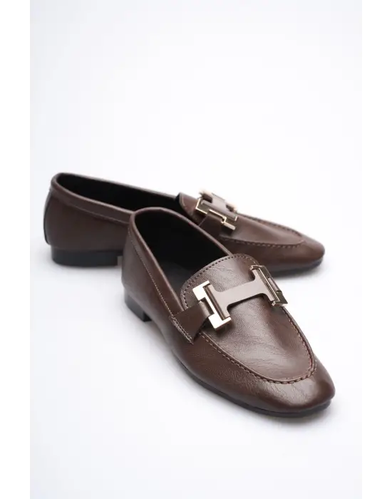 Kadın Acı Kahve Şık Tokalı Günlük Ayakkabı TR27MS05C