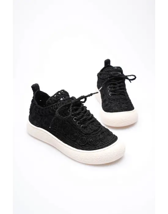 Kadın Bej Örgü Detaylı Günlük Sneaker Rahat ve Hafif Spor Ayakkabı TR01MY01A