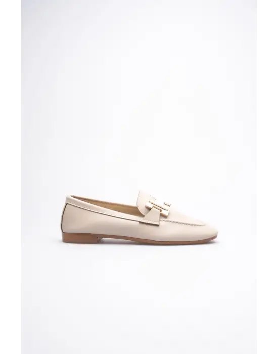 Kadın Bej Şık Tokalı Günlük Ayakkabı TR27MS05B