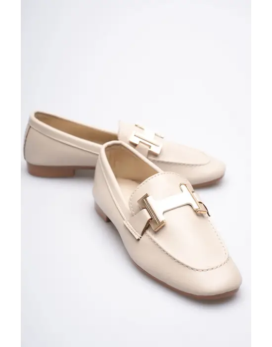 Kadın Bej Şık Tokalı Günlük Ayakkabı TR27MS05B