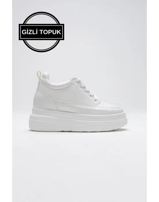Kadın Gizli Topuk Beyaz Spor Ayakkabı
