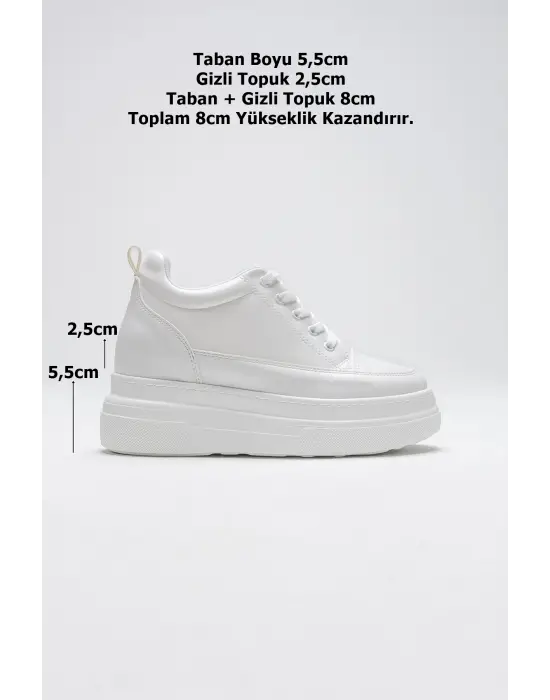 Kadın Gizli Topuk Beyaz Spor Ayakkabı