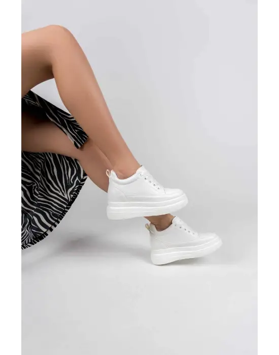 Kadın Gizli Topuk Beyaz Spor Ayakkabı