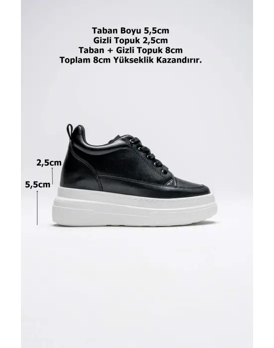 Kadın Gizli Topuk Siyah BT Spor Ayakkabı