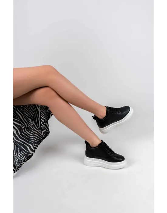 Kadın Gizli Topuk Siyah BT Spor Ayakkabı