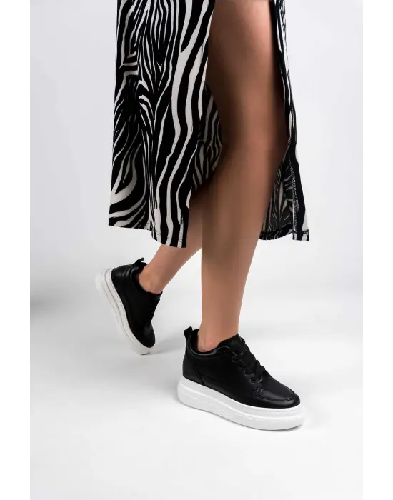 Kadın Gizli Topuk Siyah BT Spor Ayakkabı