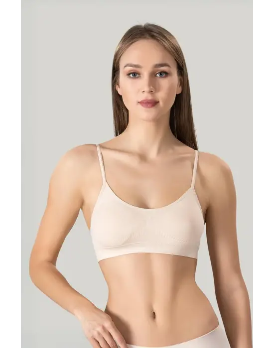 Kadın Ince Askılı Pedli Büstiyer Yarım Atlet Sütyen 3lü Set.