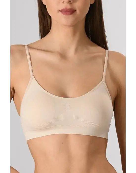 Kadın Ince Askılı Pedli Büstiyer Yarım Atlet Sütyen 3lü Set.
