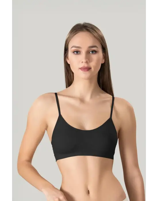 Kadın Ince Askılı Pedli Büstiyer Yarım Atleti Sütyen 3lü Set..