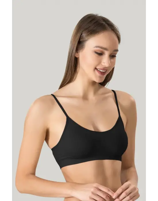 Kadın Ince Askılı Pedli Büstiyer Yarım Atleti Sütyen 3lü Set..