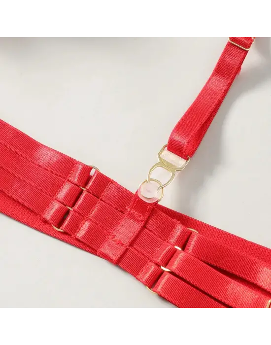 Kadın İthal Saten Etekli Sexy Fantazi Jartiyer Takım