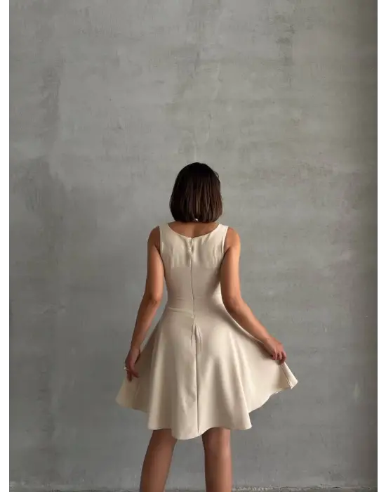 Kadın Kare Yaka Kısa Elbise S251188