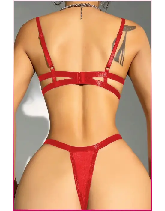 Kadın Kırmızı Midye Sütyen Takım