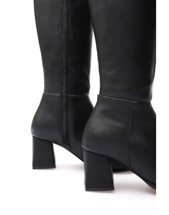 Kadın Kışlık Siyah Kalın Topuklu Çizme TR12MK05A