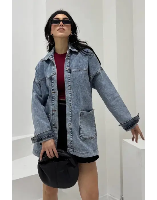 Kadın Kot Ceket Mavi