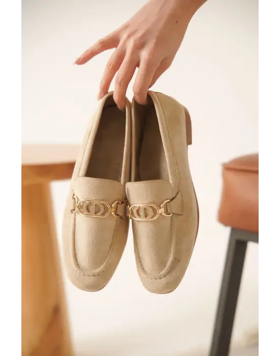 Kadın Süet Bej Günlük Ayakkabı TR27MS01B