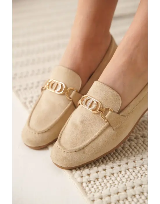 Kadın Süet Bej Günlük Ayakkabı TR27MS01B