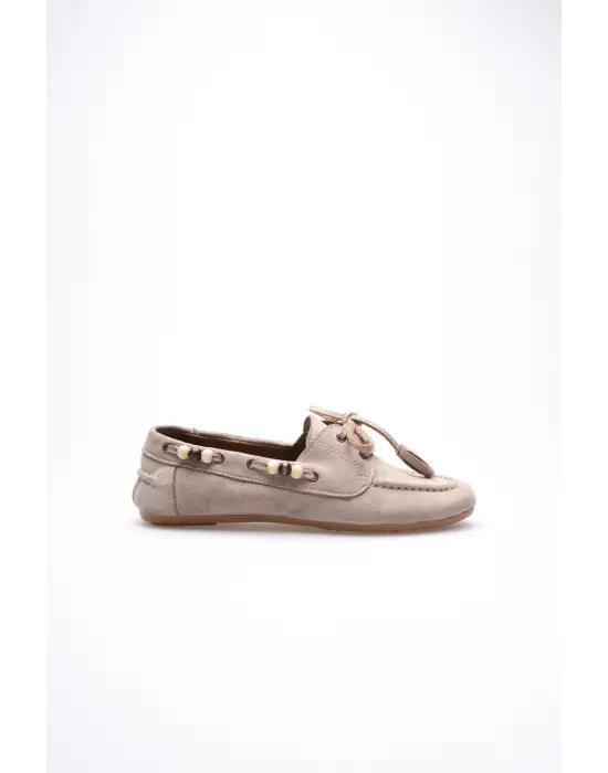 Kadın Vizon Boncuklu Günlük Süet Ayakkabı TR27MS07D