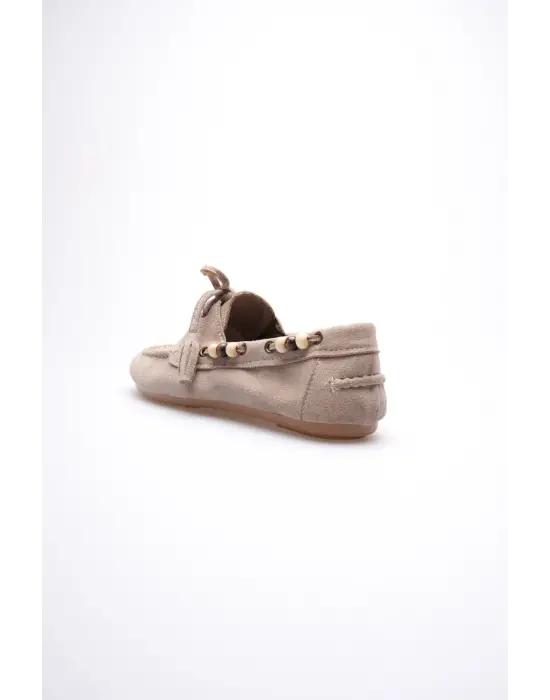 Kadın Vizon Boncuklu Günlük Süet Ayakkabı TR27MS07D