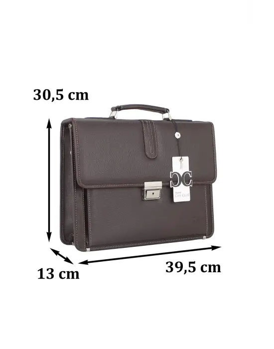 Kahverengi Klasik Evrak Model Erkek 15.6 inç Laptop Çantası