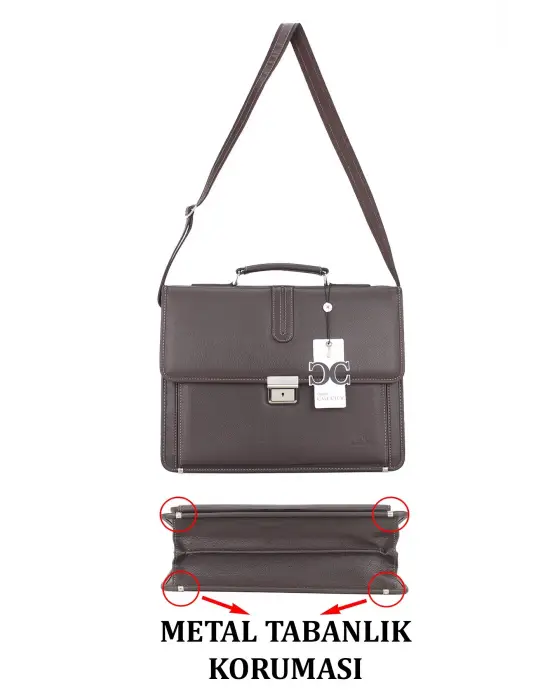 Kahverengi Klasik Evrak Model Erkek 15.6 inç Laptop Çantası