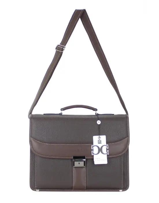 Kahverengi Klasik Evrak Model Erkek 15.6 inç Laptop Çantası