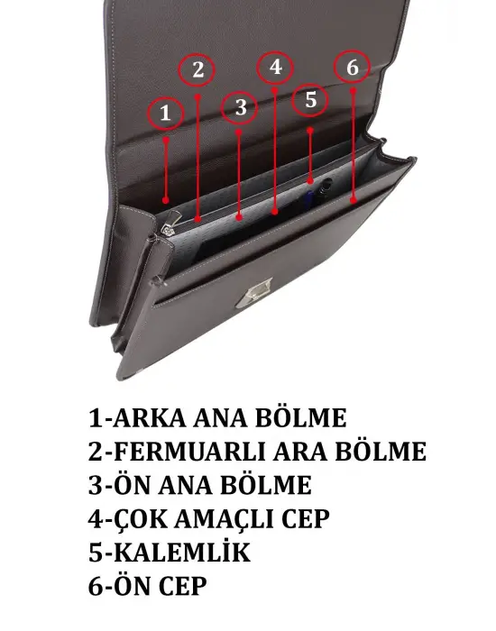 Kahverengi Vintage Klasik Tarz A4 Kağıt Uyumlu Evrak Çantası