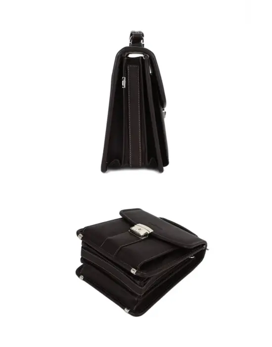 Kahverengi Vintage Tarz Erkek Suni Deri Omuz ve El Çantası