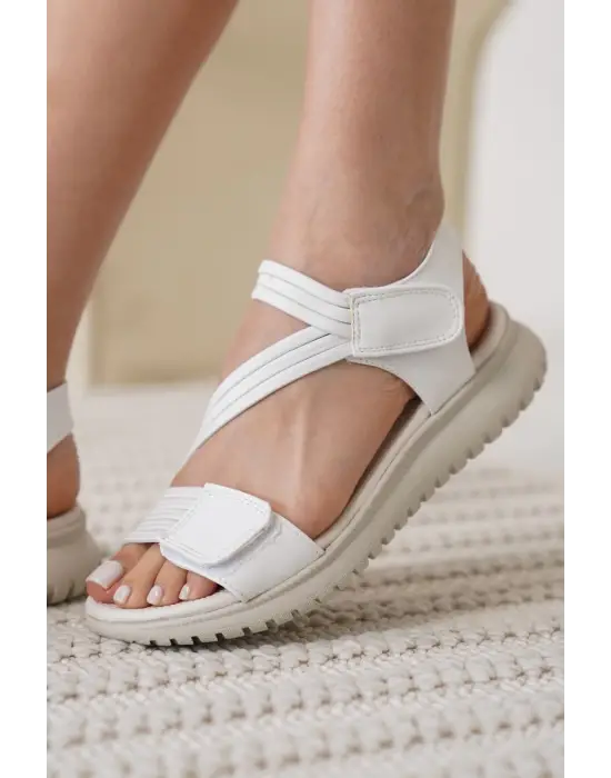 Kanze Beyaz Kadın Sandalet