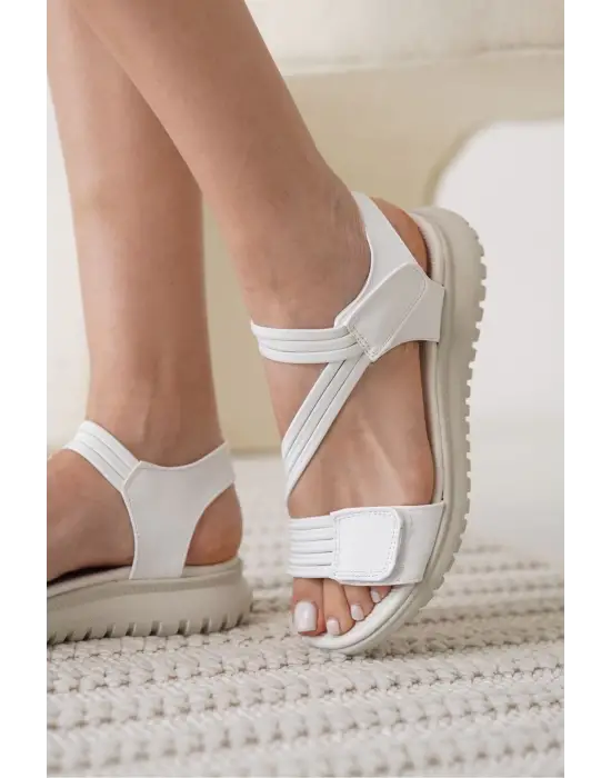 Kanze Beyaz Kadın Sandalet