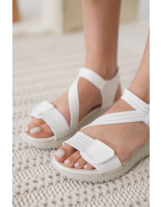 Kanze Beyaz Kadın Sandalet
