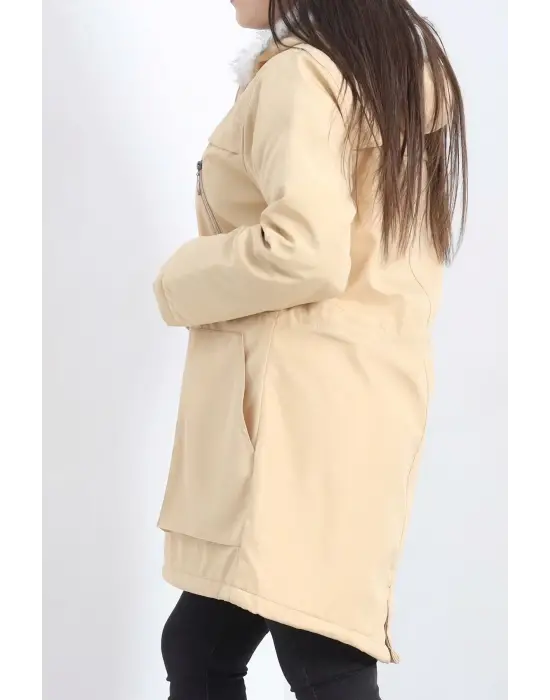 Kapşon Kürk Detaylı Kaban