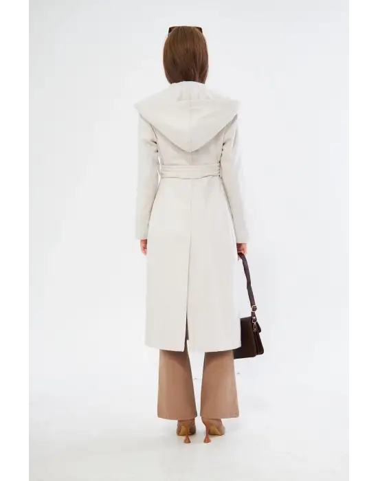 Kapşonlu Kaşe Kaban