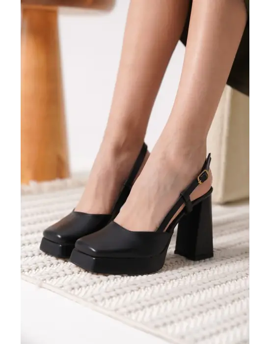 Karmen Siyah Kadın Topuklu Ayakkabı