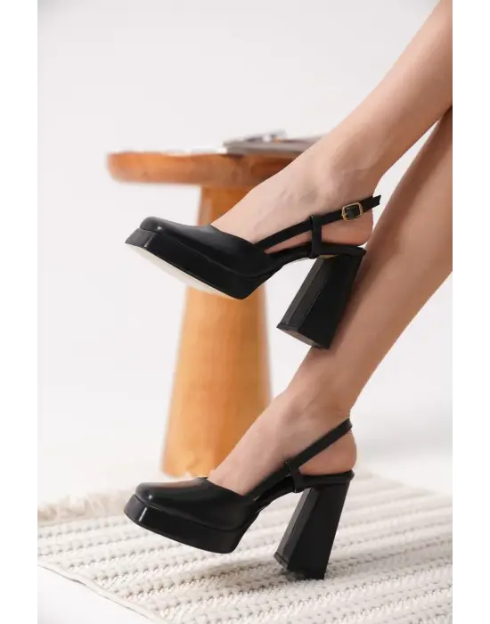 Karmen Siyah Kadın Topuklu Ayakkabı