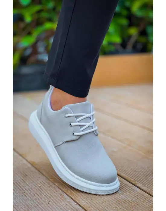 Tb-003 Terzi Bey Gri Süet Bağcıklı  Günlük Erkek Ayakkabı