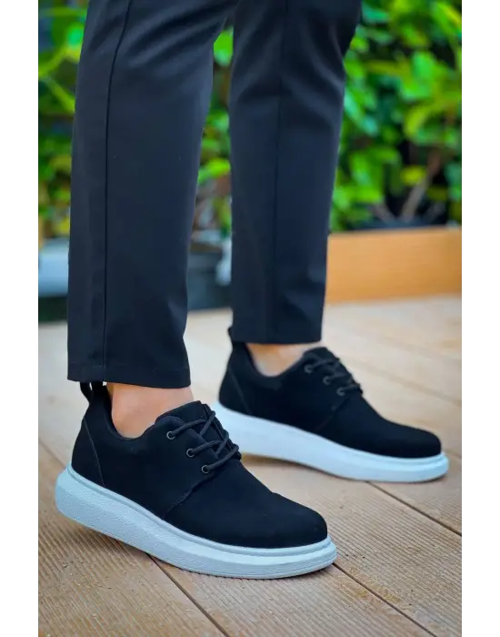 Tb-003 Terzi Bey Siyah Süet Bağcıklı  Günlük Erkek  Ayakkabı