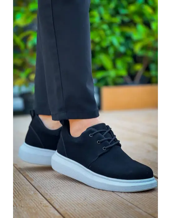 Tb-003 Terzi Bey Siyah Süet Bağcıklı  Günlük Erkek  Ayakkabı