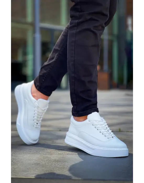 Tb-005 Terzi Bey Beyaz Cilt   Bağcıklı  Günlük Erkek  Ayakkabı