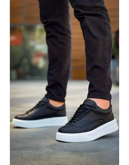 Tb-005 Terzi Bey Siyah Cilt Bağcıklı  Günlük Erkek  Ayakkabı