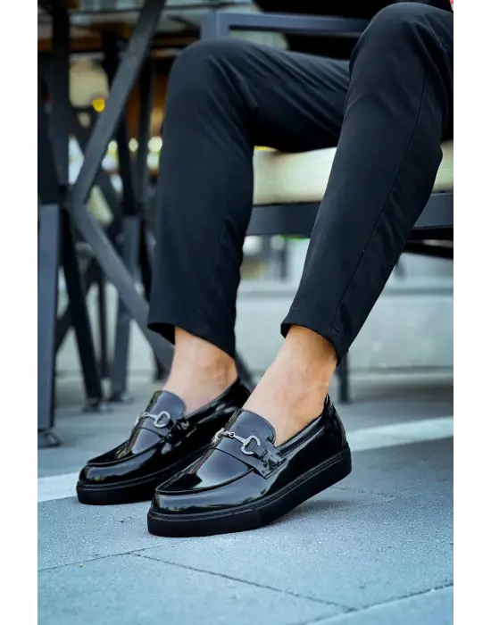 Tb-027  Terzi Bey Bağcıksız Kömür Rugan G Günlük Erkek Ayakkabı