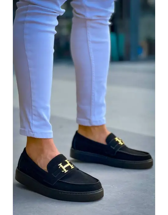 Tb-027  Terzi Bey Bağcıksız Kömür Süet H Günlük Erkek Ayakkabı