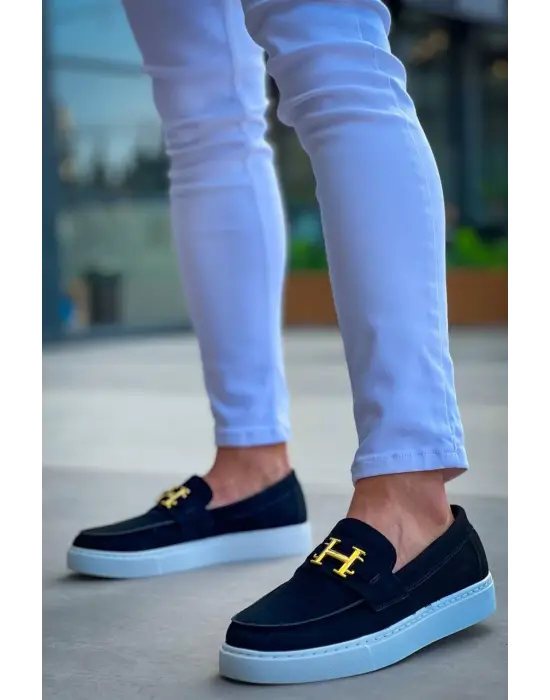 Tb-027  Terzi Bey  Bağcıksız Siyah Süet H Günlük Erkek Ayakkabı